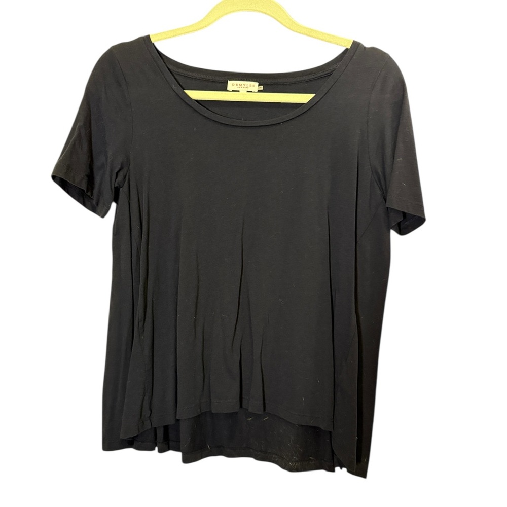 Demylee Sonora Navy Minimalist Cotton Short Sleeve Women's Top sz S